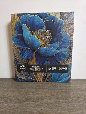 Elegant Blue Flower - 1000 Piece Jigsaw Puzzle